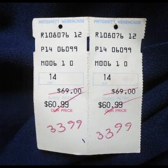 Vintage Maternity Dress Long Sleeves & Belt, Puccini Plus Size NWT 70s - Picture 9 of 14